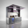 Outdoor Kitchen BBQ Pod Built for Luxury Entertaining, 304 Stainless Steel, Modular Design, Weather Shelter