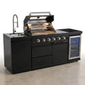 Outdoor Kitchen Island Engineered for Premium Cooking, 72000 BTU 4-Burner Grill, Granite Countertops, Wine Cooler