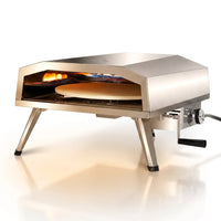 16 In. Propane Pizza Oven, Outdoor Pizza Oven in Stainless Steel, W/Rotating Pizza Stone — Studio Shot