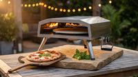 16 In. Propane Pizza Oven, Outdoor Pizza Oven in Stainless Steel, W/Rotating Pizza Stone — Lifestyle
