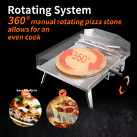 Propane Pizza Oven Designed for Outdoor Cooking, 16 Inch Stainless Steel, Rotating Stone, Quick Assembly