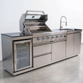 Outdoor Kitchen Island Built to Transform Your Backyard, 4-Burner 72000 BTU, Stainless Steel, 98 Inch