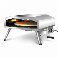 Propane Pizza Oven Designed for Outdoor Cooking, 16 Inch Stainless Steel, Rotating Stone, Quick Assembly