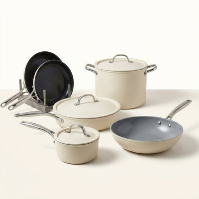 Ceramic Nonstick Cookware Set Built to Last, 8 Piece, Oven Safe 550°F, Induction Compatible
