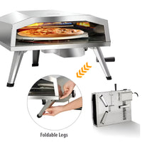 Propane Pizza Oven Designed for Outdoor Cooking, 16 Inch Stainless Steel, Rotating Stone, Quick Assembly