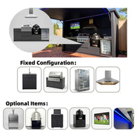Customized Multi Functional Outdoor Kitchen BBQ Pod with Shelter Moisture Resistant Stainless Steel Outdoor Kitchen Patio Shed