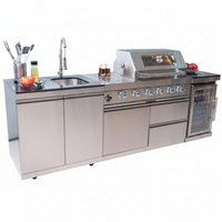 Outdoor Kitchen Island Built to Transform Your Backyard, 4-Burner 72000 BTU, Stainless Steel, 98 Inch
